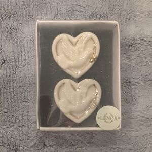 ⭐ READ ⭐ ⭐ Vintage Lenox Collection Peaceful Heart Brooch X2 ⭐⭐
